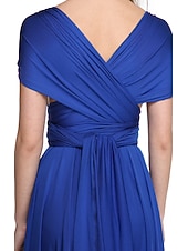 abordables Vestidos de dama de honor-Corte en A Hasta el Suelo Jersey Vestido de Dama de Honor con En Cruz / Plisado