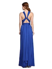 abordables Vestidos de dama de honor-Corte en A Hasta el Suelo Jersey Vestido de Dama de Honor con En Cruz / Plisado