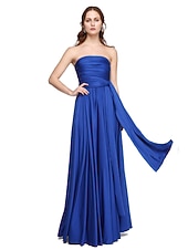 abordables Vestidos de dama de honor-Corte en A Hasta el Suelo Jersey Vestido de Dama de Honor con En Cruz / Plisado