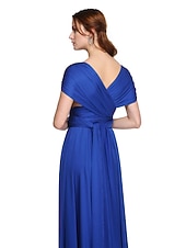 abordables Vestidos de dama de honor-Corte en A Hasta el Suelo Jersey Vestido de Dama de Honor con En Cruz / Plisado