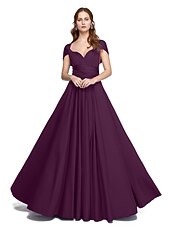 abordables Vestidos de dama de honor-Corte en A Hasta el Suelo Jersey Vestido de Dama de Honor con En Cruz / Plisado