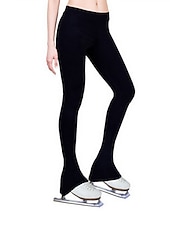 cheap Figure Skating Pants &amp; Leggings-Figure Skating Pants Women&#039;s Ice Skating Leggings Outfits Black Fleece Elastane High Elasticity Activewear Competition Skating Wear Thermal Warm Handmade Skating