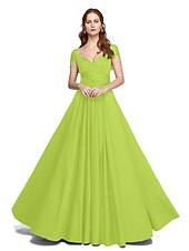 abordables Vestidos de dama de honor-Corte en A Hasta el Suelo Jersey Vestido de Dama de Honor con En Cruz / Plisado