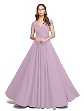 abordables Vestidos de dama de honor-Corte en A Hasta el Suelo Jersey Vestido de Dama de Honor con En Cruz / Plisado