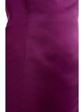 cheap Bridesmaid Dresses-Sheath / Column Bateau Neck Knee Length Satin Bridesmaid Dress with
