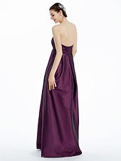 levne Šaty pro družičky-Pouzdrové Šaty pro družičky Srdcový výstřih / Bez ramínek Bez rukávů Na zem Taft s Sklady / Květiny 2022