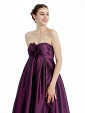 levne Šaty pro družičky-Pouzdrové Šaty pro družičky Srdcový výstřih / Bez ramínek Bez rukávů Na zem Taft s Sklady / Květiny 2022