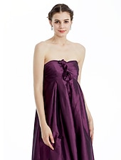 levne Šaty pro družičky-Pouzdrové Šaty pro družičky Srdcový výstřih / Bez ramínek Bez rukávů Na zem Taft s Sklady / Květiny 2022