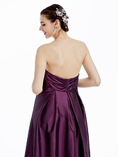 levne Šaty pro družičky-Pouzdrové Šaty pro družičky Srdcový výstřih / Bez ramínek Bez rukávů Na zem Taft s Sklady / Květiny 2022