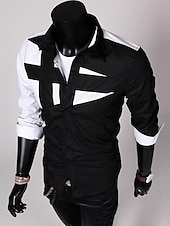 economico camicie da uomo no stiro-Per uomo Camicie Camicia con colletto Camicia con bottoni Color Block Matrimonio Giornaliero Nero Bianco Rosso Grigio Manica lunga Colletto classico Per tutte le stagioni Abbigliamento