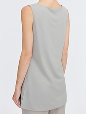 billiga Mammas byxdräkter-Strand Bröllop Jumpsuit/Byxdräkt 3 Delar Mor Till Brud Bröllops Gäst Elegant Plus Size Inkluderat Bateau Hals Golvlängd Chiffon Ärmlös Jacka es med Enfärgade Färger