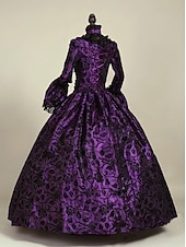 preiswerte Kleider-Kleid Spitze Rokoko Viktorianisch Bodenlang Kleid Partykostüm Maskerade Übergröße Kundenspezifische Marie Antoinette Spitze Ballkleid Kostüm Damen Party Abschlussball Karneval von Venedig Kleid