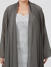 cheap Mother&#039;s Wraps-Long Sleeve Coats / Jackets Chiffon Wedding / Party / Evening Women&#039;s Wrap With Draping / Solid