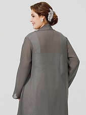 cheap Mother&#039;s Wraps-Long Sleeve Coats / Jackets Chiffon Wedding / Party / Evening Women&#039;s Wrap With Draping / Solid