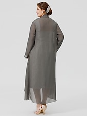 cheap Mother&#039;s Wraps-Long Sleeve Coats / Jackets Chiffon Wedding / Party / Evening Women&#039;s Wrap With Draping / Solid