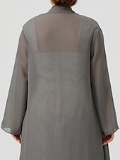 cheap Mother&#039;s Wraps-Long Sleeve Coats / Jackets Chiffon Wedding / Party / Evening Women&#039;s Wrap With Draping / Solid