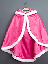 cheap Girls&#039; Costumes-Princess Fairytale Elsa Cloak Girls&#039; Movie Cosplay A-Line Slip Purple Yellow Fuchsia Dress Shawl Christmas Masquerade World Book Day Costumes