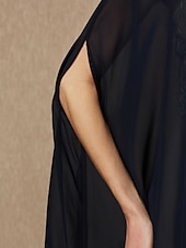 abordables enveloppes d&#039;invité de mariage-Capes Sans Manches Chiffon Mariage  Fête  Soirée Femme Wrap Avec Drapé  Bouton  Unicolore à impressionner