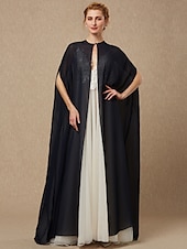 abordables enveloppes d&#039;invité de mariage-Capes Sans Manches Chiffon Mariage  Fête  Soirée Femme Wrap Avec Drapé  Bouton  Unicolore à impressionner