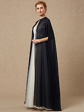 abordables enveloppes d&#039;invité de mariage-Capes Sans Manches Chiffon Mariage  Fête  Soirée Femme Wrap Avec Drapé  Bouton  Unicolore à impressionner