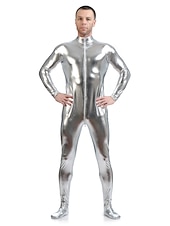 cheap Glossy-Shiny Zentai Suits Skin Suit Bodysuit Carnival Costume Full Body Suit Men&#039;s Women&#039;s Sex Solid Colored Spandex Latex Costume for Halloween Masquerade Adults&#039;