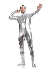 cheap Glossy-Shiny Zentai Suits Skin Suit Bodysuit Carnival Costume Full Body Suit Men&#039;s Women&#039;s Sex Solid Colored Spandex Latex Costume for Halloween Masquerade Adults&#039;