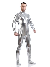 cheap Glossy-Shiny Zentai Suits Skin Suit Bodysuit Carnival Costume Full Body Suit Men&#039;s Women&#039;s Sex Solid Colored Spandex Latex Costume for Halloween Masquerade Adults&#039;
