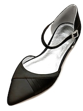 levne Družička-Bílé dámské lodičky s nízkým podpatkem a špičatou špičkou a páskem na kotník – svatební, společenské a společenské boty