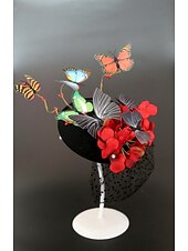 ieftine Fascinatoare și pălării-pălărie de fascinatori Kentucky derby pălărie caciulă spumă flaneletă cutie de pastile pălărie toamnă nuntă cursă de cai melbourne ceașcă cocktail cu șapcă floare cască