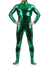 cheap Glossy-Shiny Zentai Suits Skin Suit Bodysuit Carnival Costume Full Body Suit Men&#039;s Women&#039;s Sex Solid Colored Spandex Latex Costume for Halloween Masquerade Adults&#039;