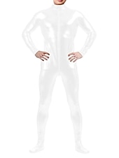 cheap Glossy-Shiny Zentai Suits Skin Suit Bodysuit Carnival Costume Full Body Suit Men&#039;s Women&#039;s Sex Solid Colored Spandex Latex Costume for Halloween Masquerade Adults&#039;