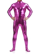 cheap Glossy-Shiny Zentai Suits Skin Suit Bodysuit Carnival Costume Full Body Suit Men&#039;s Women&#039;s Sex Solid Colored Spandex Latex Costume for Halloween Masquerade Adults&#039;