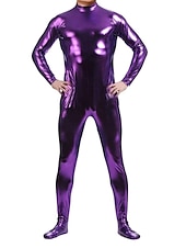 cheap Glossy-Shiny Zentai Suits Skin Suit Bodysuit Carnival Costume Full Body Suit Men&#039;s Women&#039;s Sex Solid Colored Spandex Latex Costume for Halloween Masquerade Adults&#039;