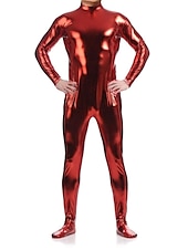 cheap Glossy-Shiny Zentai Suits Skin Suit Bodysuit Carnival Costume Full Body Suit Men&#039;s Women&#039;s Sex Solid Colored Spandex Latex Costume for Halloween Masquerade Adults&#039;