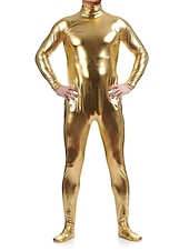cheap Glossy-Shiny Zentai Suits Skin Suit Bodysuit Carnival Costume Full Body Suit Men&#039;s Women&#039;s Sex Solid Colored Spandex Latex Costume for Halloween Masquerade Adults&#039;