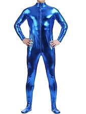 cheap Glossy-Shiny Zentai Suits Skin Suit Bodysuit Carnival Costume Full Body Suit Men&#039;s Women&#039;s Sex Solid Colored Spandex Latex Costume for Halloween Masquerade Adults&#039;