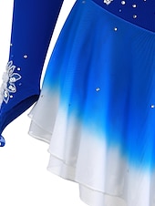 levne Šaty na krasobruslení-Šaty na bruslení Dámské Dívčí Buz Pateni Šaty Žlutá Tmavě fialová Prašná růže Slátanina Květiny Síťka Spandex Vysoká pružnost Soutěž Bruslařské oblečení Ručně vyrobeno Květinový Dlouhý rukáv Bruslen