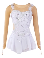preiswerte Eiskunstlaufkleider-Eiskunstlaufkleid Damen Mädchen Eislaufen Kleider Austattungen Hellgelb Yan-pink  Violett Blume Gitter Spandex Spitze Hochelastisch Ausbildung Wettbewerb Eiskunstlaufkleidung Blume Dummes Licht