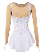 preiswerte Eiskunstlaufkleider-Eiskunstlaufkleid Damen Mädchen Eislaufen Kleider Austattungen Hellgelb Yan-pink  Violett Blume Gitter Spandex Spitze Hochelastisch Ausbildung Wettbewerb Eiskunstlaufkleidung Blume Dummes Licht