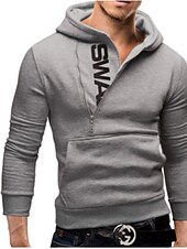 baratos hoodies básicos dos homens-Homens Moletom Preto Amarelo Vermelho Azul Marinha Azul Real Com Capuz Algodão Ativo Legal Inverno Roupa Moletons Moletons Manga Longa