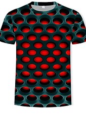 お買い得  メンズプラスサイズTシャツ-男性用 プラスサイズ Tシャツ ビッグアンドトール グラフィック クルーネック 半袖 夏 ヴィンテージ ストリートファッション 誇張された デザイナー カジュアル 日常 トップの