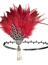 abordables Accesorios y más-Accesorio Vintage Rugido 20s 1920s Diadema de estilo flapper charlestón Invitado a la boda Pluma Disfraz Mujer Navidad Víspera de Todos los Santos Carnaval Vacaciones Fiesta / Noche Mascarada Adulto