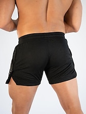 cheap Mens Active Shorts-Men&#039;s Athletic Shorts Running Shorts Gym Shorts Drawstring Side Pockets Split Solid Colored Breathable Quick Dry Outdoor Athletic Beach Casual Shorts Black White Micro-elastic
