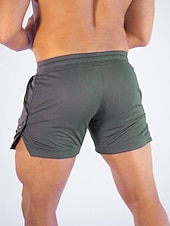 cheap Mens Active Shorts-Men&#039;s Athletic Shorts Running Shorts Gym Shorts Drawstring Side Pockets Split Solid Colored Breathable Quick Dry Outdoor Athletic Beach Casual Shorts Black White Micro-elastic