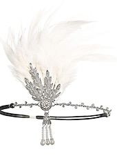 abordables Accesorios y más-Accesorio Vintage Rugido 20s 1920s Diadema de estilo flapper charlestón Invitado a la boda Pluma Disfraz Mujer Navidad Víspera de Todos los Santos Carnaval Vacaciones Fiesta / Noche Mascarada Adulto