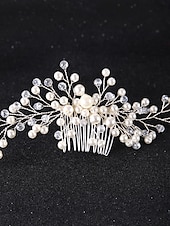 levne Svatební čelenka-Svatební Hřebeny Na Vlasy Krystalové Rhinestone Napodobenina Perla Svatební Svatební Nevěsta S Napodobeninou Perlovou Hlavou Hlavové Doplňky šaty které ohromí