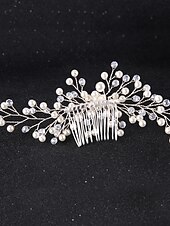 levne Svatební čelenka-Svatební Hřebeny Na Vlasy Krystalové Rhinestone Napodobenina Perla Svatební Svatební Nevěsta S Napodobeninou Perlovou Hlavou Hlavové Doplňky šaty které ohromí