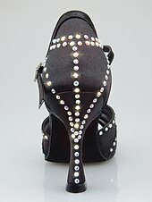 halpa 1920-luku &amp; Gatsby-aikakausi-naisten tekojalokivi latinalaiset tanssikengät pehmeällä mokkanahkapohjalla – tyylikkäät satiiniset t-strap ballroom-korkokengät salsaan, tangoon, bachataan ja esitystapahtumiin