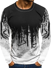 Χαμηλού Κόστους Ανδρικά 3D T-shirts-Ανδρικά Γραφική Συνδυασμός Χρωμάτων Μπλουζάκι Αστεία μπλουζάκια Μακρυμάνικο Κοντομάνικη μπλούζα 3D εκτύπωση Στρογγυλή Λαιμόκοψη Πουκάμισο Βίντατζ Βασικό Κλασσικό Καθημερινά Λευκό Πράσινο Χακί Ρουμπίνι