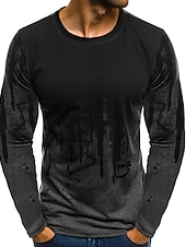 Χαμηλού Κόστους Ανδρικά 3D T-shirts-Ανδρικά Γραφική Συνδυασμός Χρωμάτων Μπλουζάκι Αστεία μπλουζάκια Μακρυμάνικο Κοντομάνικη μπλούζα 3D εκτύπωση Στρογγυλή Λαιμόκοψη Πουκάμισο Βίντατζ Βασικό Κλασσικό Καθημερινά Λευκό Πράσινο Χακί Ρουμπίνι
